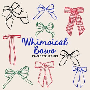 Schleifen Procreate Stempel Pinsel, Line Art, Stempel für Einladungen, Linienzeichnung, Poster Maker, Stempel, inklusive kommerzieller Lizenz