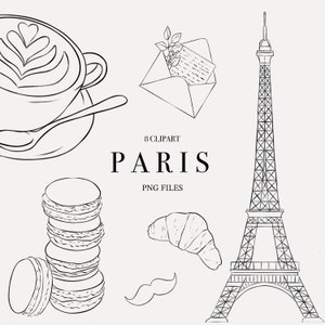 Paris Line Clipart / Francia png / Uso comercial / Paris Png / Descarga instantánea / Paris Line Bundle / Licencia comercial / Viaje PNG
