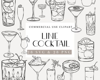 Cocktail Clipart, Cocktails PNG / SVG, Signature Drink Sign svg, Wedding Drink Images, Commercial License, SVG Cocktail, Wedding Clipart