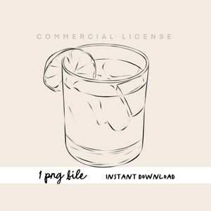Grillige cocktaillijn illustraties png, gin-tonic png, cocktail png, grillige clipart, clipart uitnodiging, bruiloft clipart