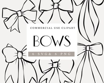 Line Illustration Bow Clipart Set, Bow Png / svg, Transparent PNG, Png Clipart, 300 dpi, Bow PNG, Line Bow Clipart, Bow Clipart, SVG