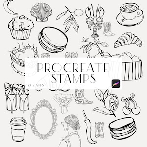 Procreate Stempel, Pinsel, Line Art, Procreate Linie Kunst, Stempel für Einladungen, Linienzeichnung, Postermacher, Stempel, kommerzielle Lizenz inbegriffen