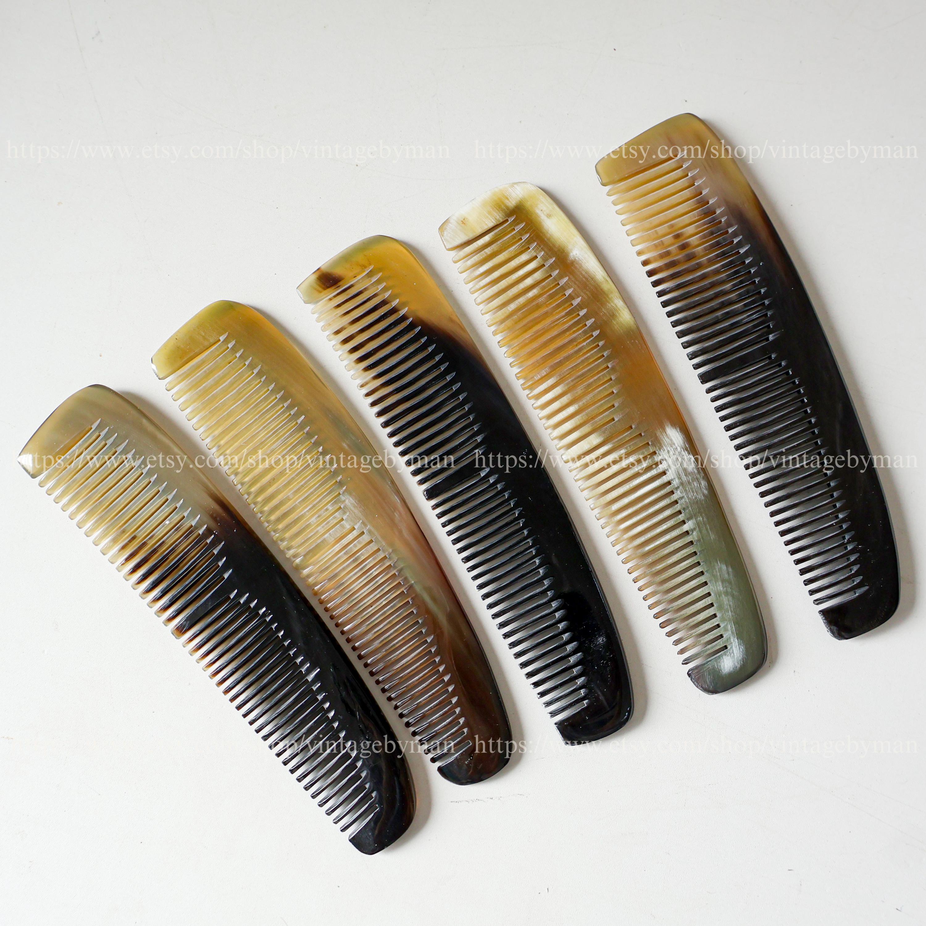 Middle Comb Handmade Natural Buffalo Horn Comb, Eco-friendly 2 Styles Pocket Comb ...