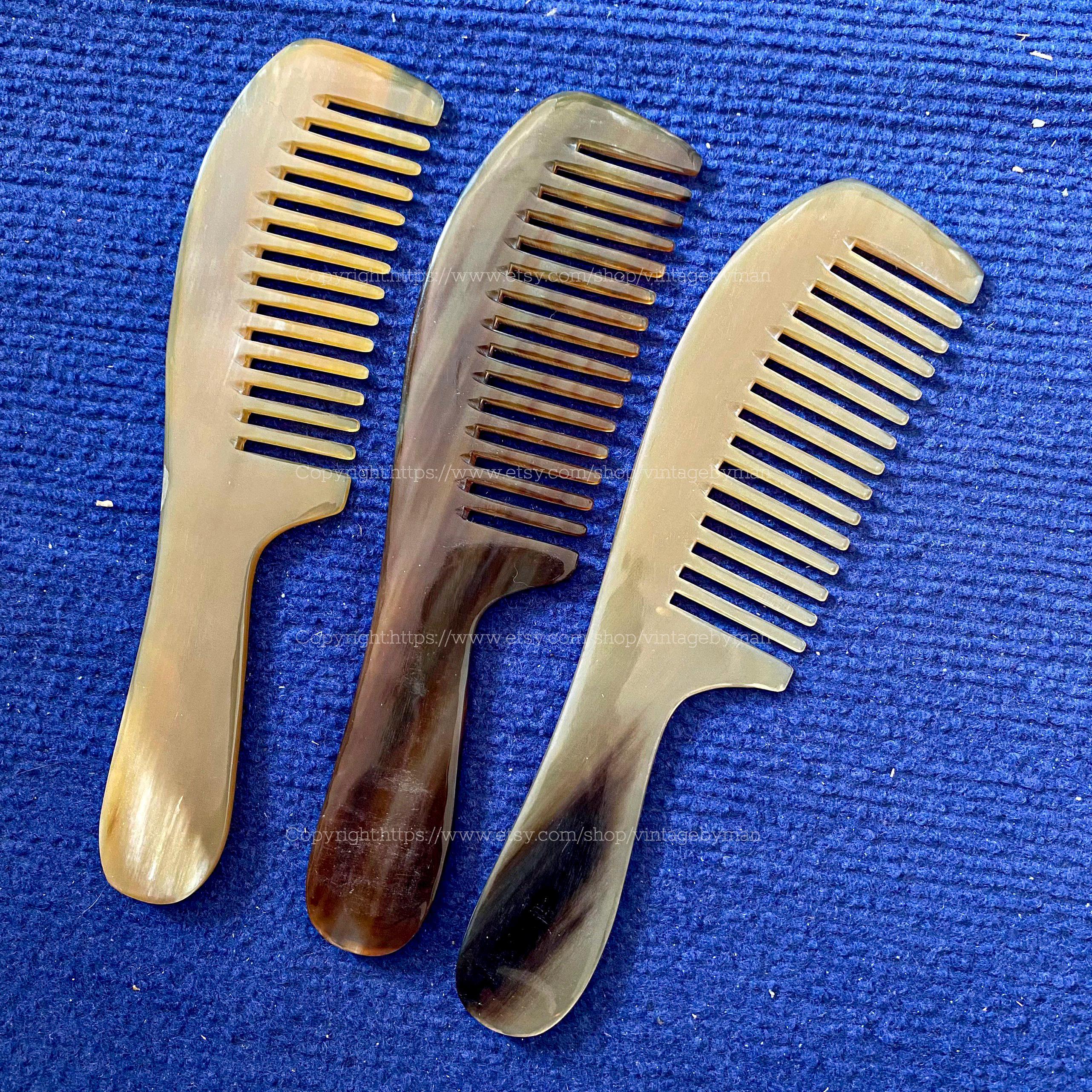 Middle Comb Handmade Natural Buffalo Horn Comb, Eco-friendly Wide Tooth Comb, Anti ...