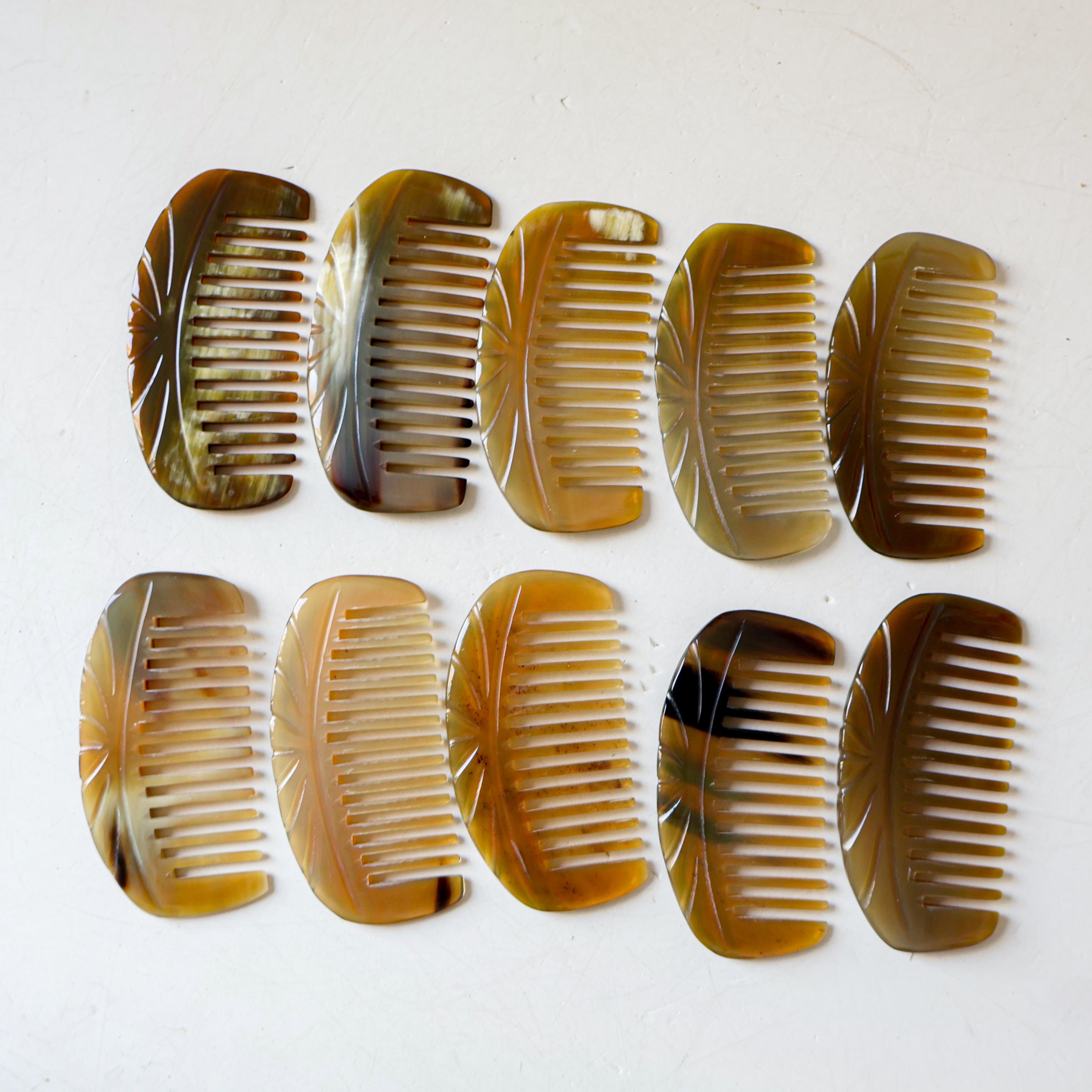 Middle Comb Handmade Real Buffalo Ox Horn Comb, Eco-friendly Pocket Comb, Anti ...