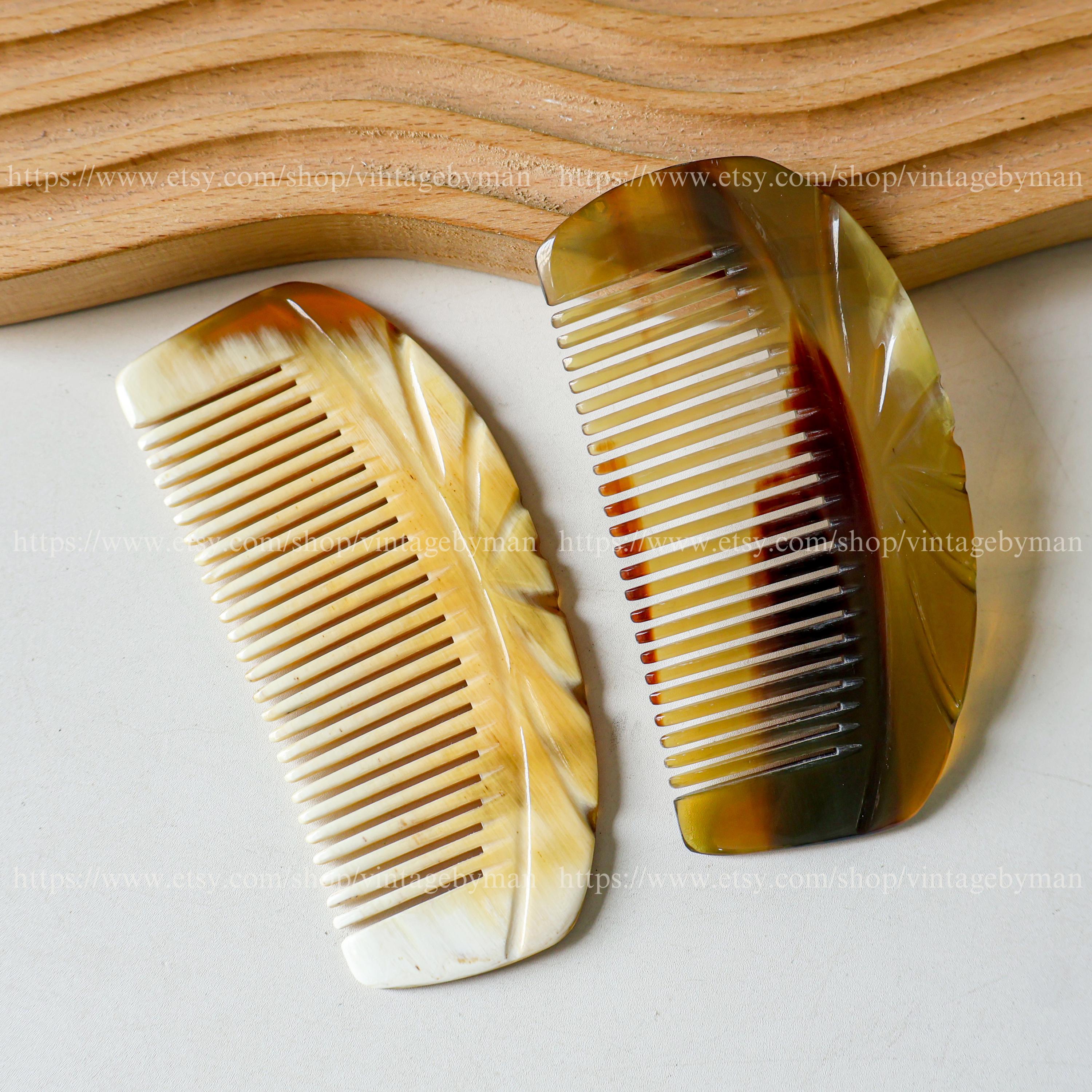 Middle Comb Handmade Real Buffalo Ox Horn Comb, Eco-friendly Pocket Comb, Anti ...