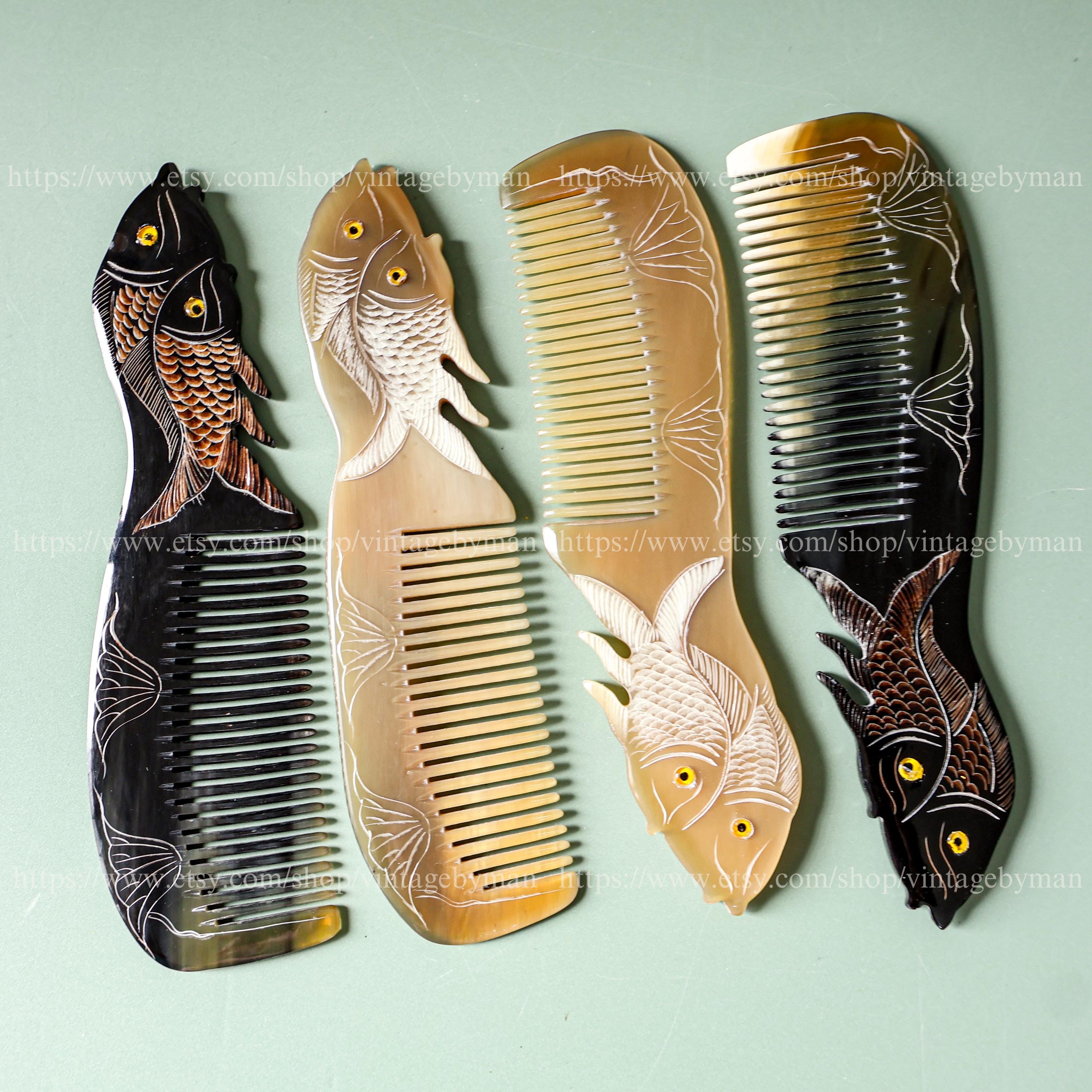 Real Natural Buffalo Horn Comb, Eco-friendly Pocket Comb, Pigeon Owl ...