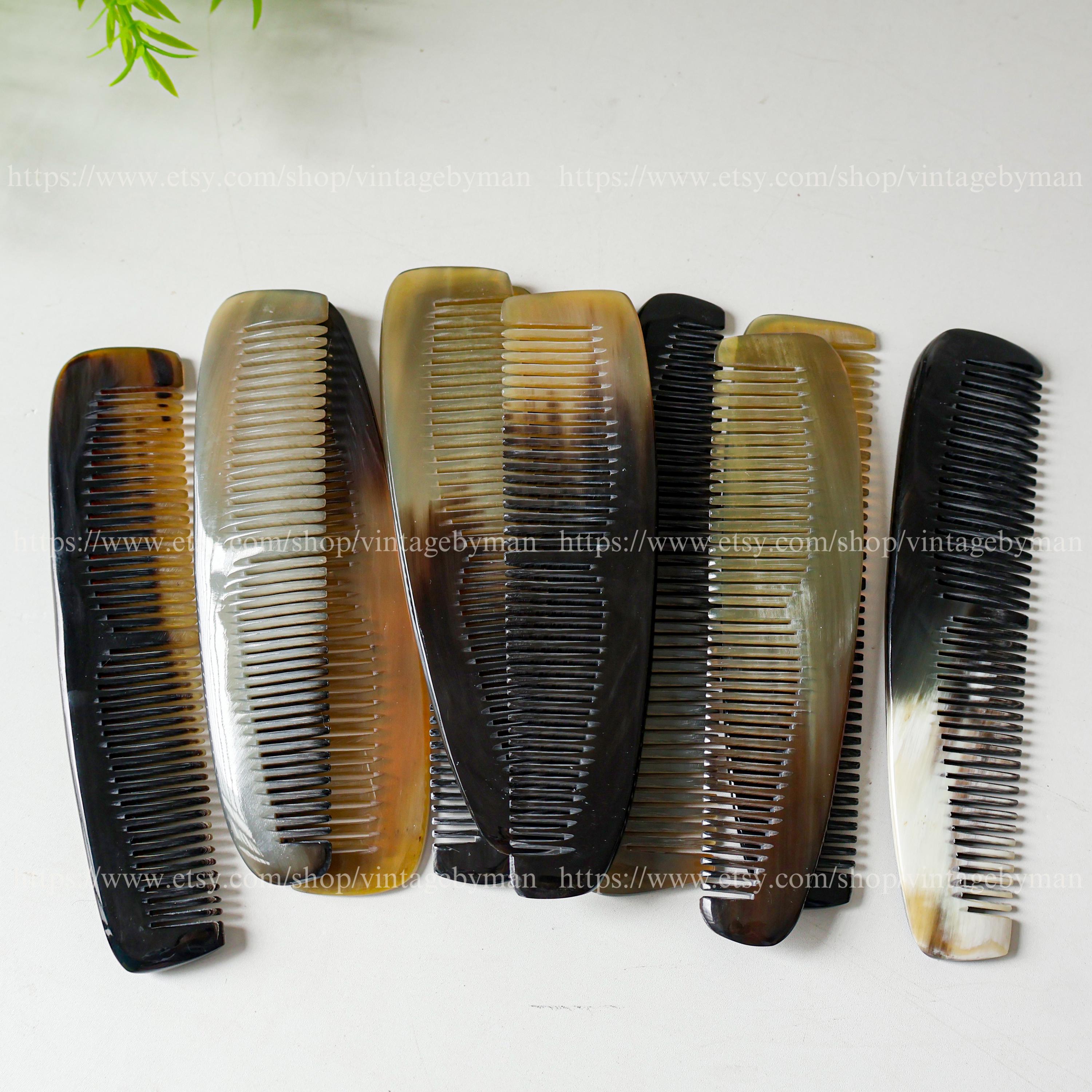 Middle Comb Handmade Genuine Natural Buffalo Horn Comb, Eco-friendly 2 Styles ...