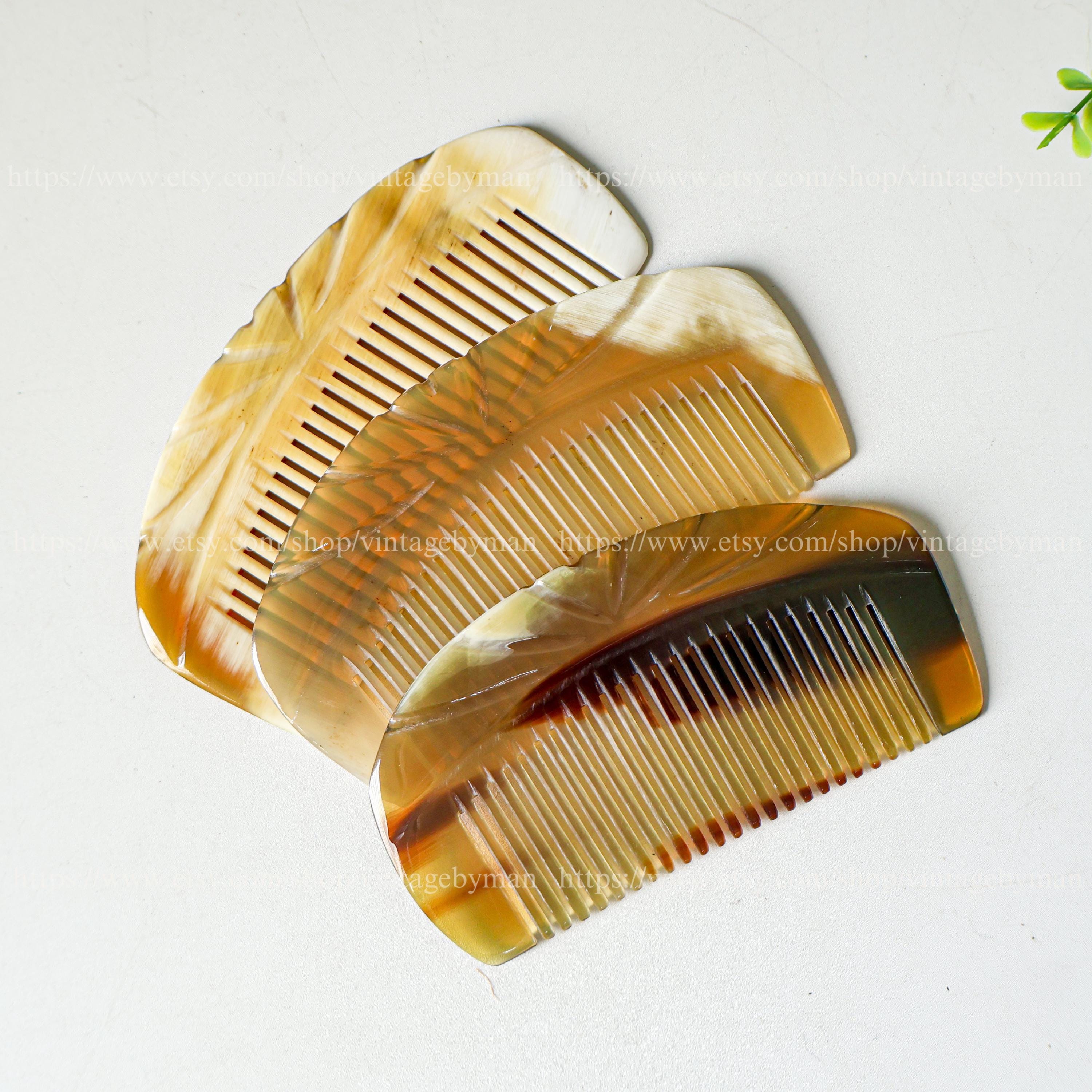 Middle Comb Handmade Real Buffalo Ox Horn Comb, Eco-friendly Pocket Comb, Anti ...