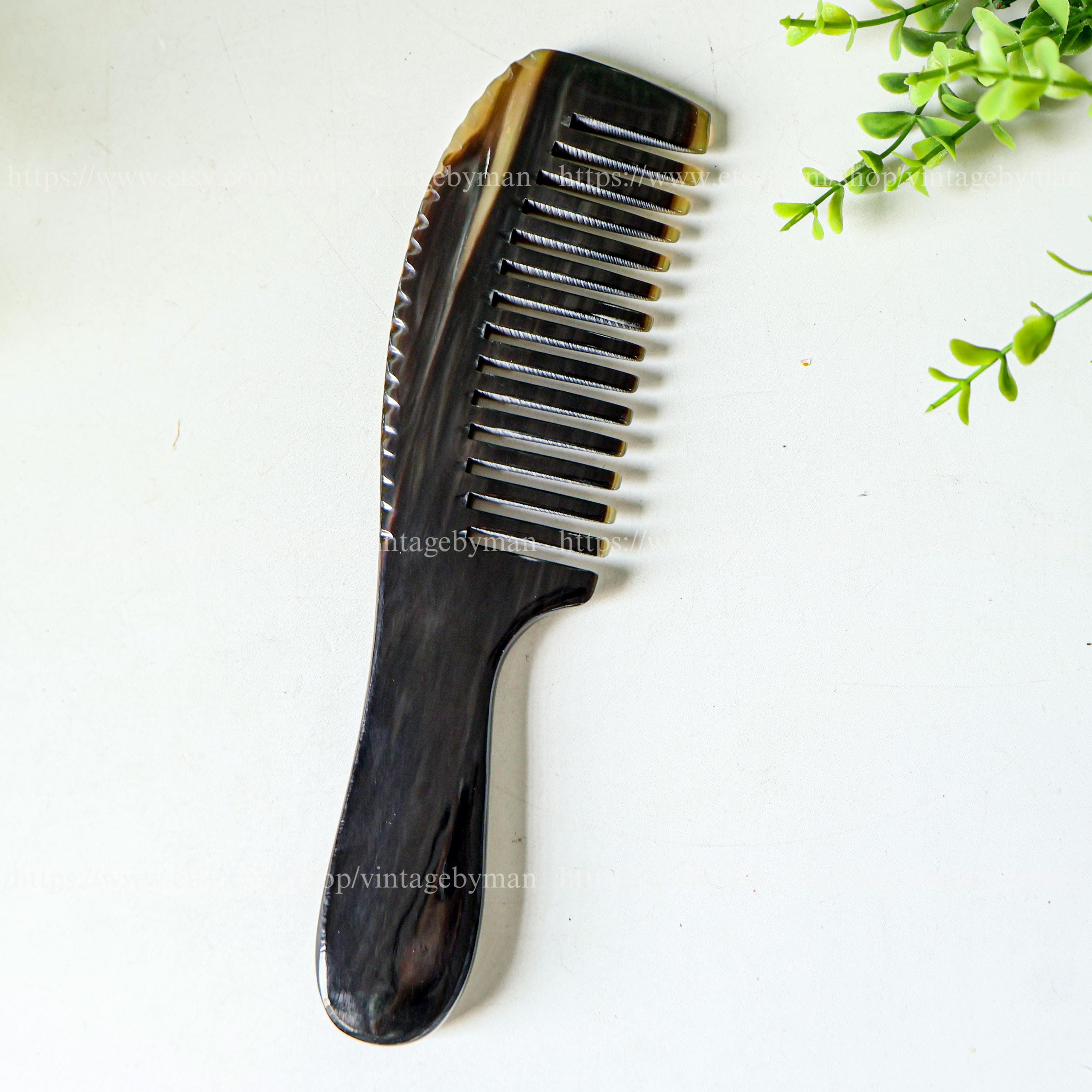 Middle Comb Handcraft Buffalo Horn Comb, Eco-friendly Wide Tooth Comb Super Thick ...