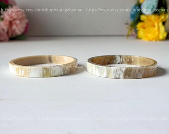 Braccialetti in vero corno, polsino largo, bracciale in corno di bufalo naturale, bracciale in corno, bracciale boho, gioielli in corno di bufalo, regalo per lei, altezza 1 cm