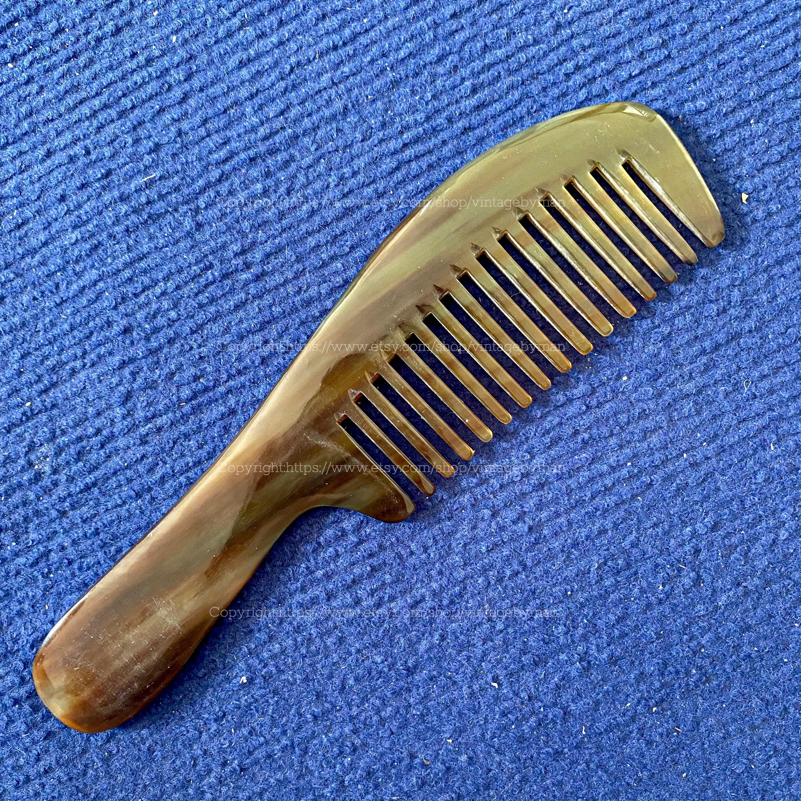 Middle Comb Handmade Natural Buffalo Horn Comb, Eco-friendly Wide Tooth Comb, Anti ...