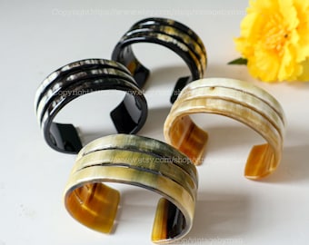 Bracciale in corno di bufalo naturale, braccialetti in vero corno, polsino largo a C, bracciale in corno, bracciale boho, gioielli in corno di bufalo, regalo per lei B27