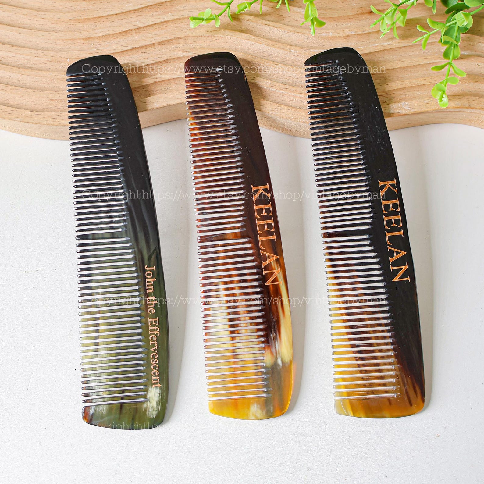 Middle Comb Handmade Genuine Natural Buffalo Horn Comb, Eco-friendly 2 Styles ...