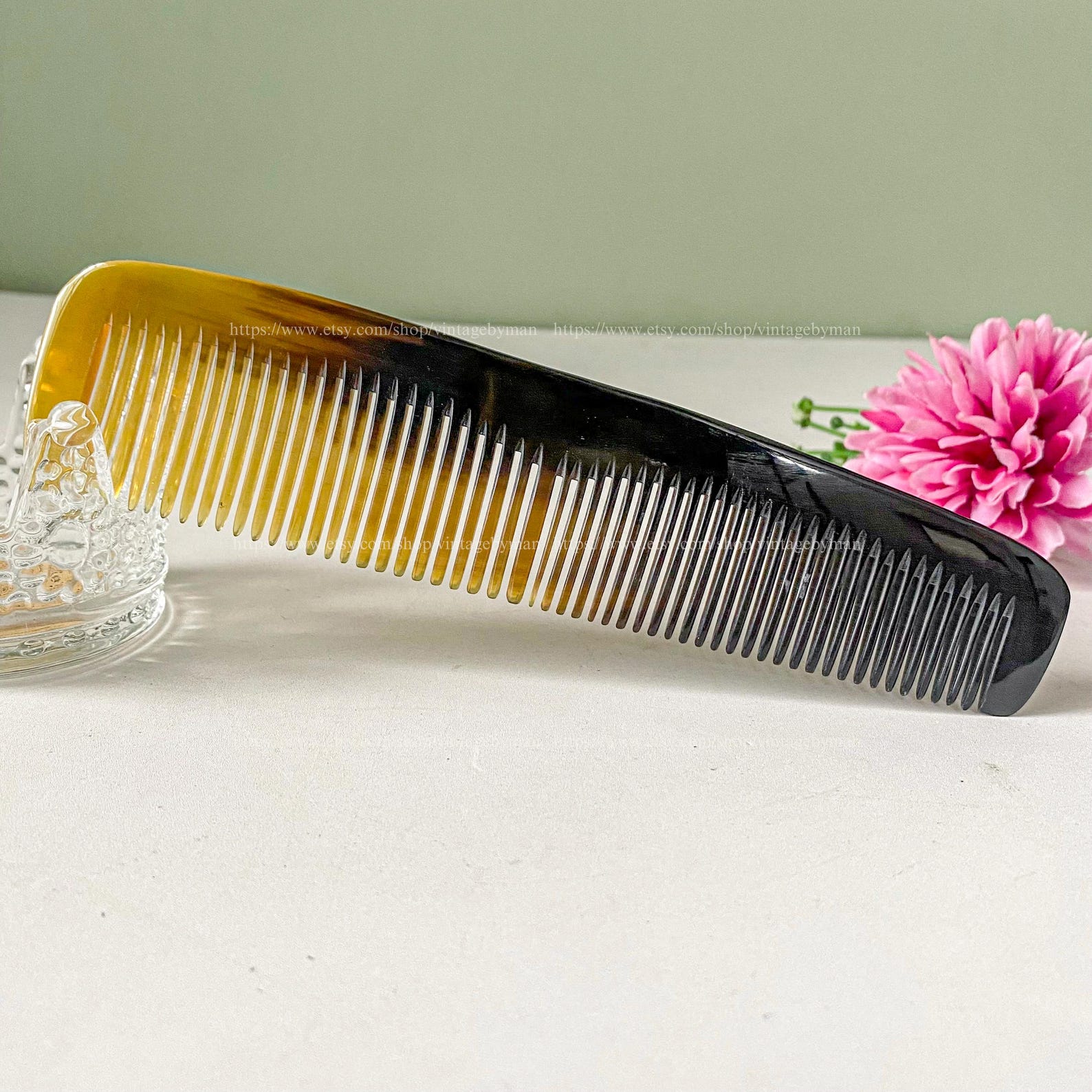 Middle Comb Handmade Natural Buffalo Horn Comb, Eco-friendly 2 Styles Pocket Comb ...