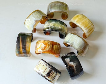 Bracciale in corno di bufalo naturale da 3,5 cm di altezza, braccialetti in vero corno, polsino largo a C, bracciale in corno, bracciale boho, gioielli in corno di bufalo, regalo per lei