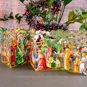 Tarjeta de felicitación de ZicZac con NOCHE SANTA Tarjeta de Navidad Tarjeta festiva Tarjeta de agradecimiento de cumpleaños Tarjeta emergente sorpresa Regalo para Navidad Tarjeta de Año Nuevo