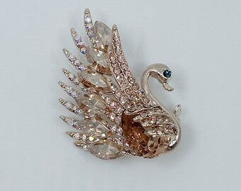 Spilla A Forma Di Cigno Di Cristallo - Regalo Elegante Per Donne, 4x4cm, Lega Senza Nichel - Foto 9
