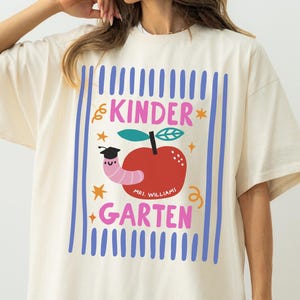 Camiseta Comfort Colors para maestras de jardín de infantes, camiseta personalizada para maestras de jardín de infantes, camisetas para el equipo de jardín de infantes, regalo personalizado para maestras de jardín de infantes