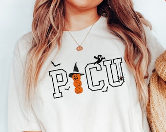 PICU Nurse Halloween Shirt for Pediatric Intensive Care Unit Nurse, Halloween Hospital Party Shirt, Spooky Fall Nurse, PICU Nursing Student