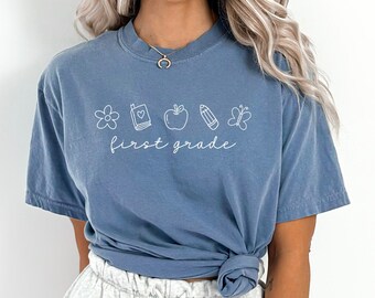Comfort Colors® First Grade Teacher Shirt, 1st Grade Teacher Team Shirt, First Grade Crew, Team First Grade Tshirt, First Grade Teacher Gift