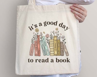 Bookish Bag, Books Tote Bag, Library Bag, Librarian Gifts, Book Lover Bag, Reading Teacher Gift, Bookworm Bag, Its a Good Day to Read a Book