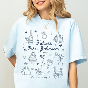 Future Mrs Shirt, Custom Bride Gift, Bride to Be Shirt, Newly Engaged Gift For Her, Personalized Engagement Shirt, Fiancee Comfort Colors