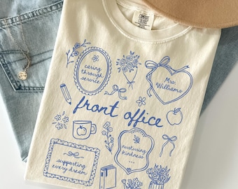 Front Office Staff Comfort Colors Shirt with Personalized Name: School Staff Team Back to School Tshirts