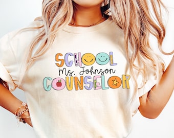 Custom School Counselor Comfort Colors® Shirt, School Therapist Shirt, Mental Health School Counselor Gifts, Guidance Counselor Tshirt,