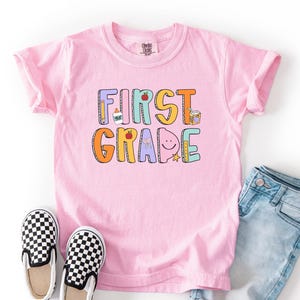 First Grade Shirt Girls First Day of School Shirt Back to School First Grader Tshirt Hello First Grade Shirt 1st Grade Outfit for Girls