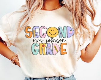 Custom Second Grade Teacher Comfort Colors® Shirt, Second Grade Dream Team Shirt, Personalized 2nd Grade Teacher Gift, Back to School Teach
