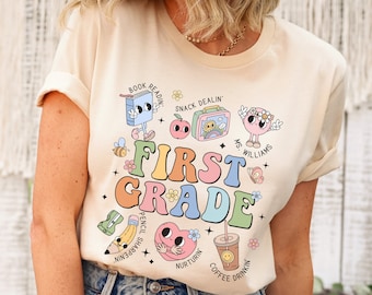 Custom First Grade Teacher Shirt, Personalized 1st Grade Teacher, First Grade Team Tshirts, Back to School Teacher Gifts, Group Teacher Tees