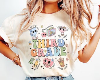 Custom Third Grade Teacher Comfort Colors® Shirt, Third Grade Dream Team Shirt, Personalized 3rd Grade Teacher, Back to School Teacher Gifts
