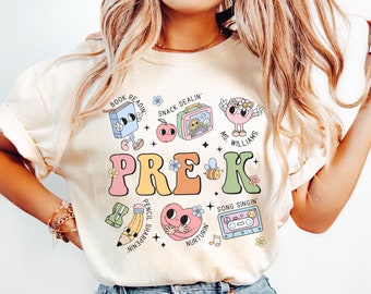 Custom Pre-K Teacher Comfort Colors® Shirt, Personalized Preschool Teacher Gift, Teachers First Day of School, PreK Team Shirts, Pre-K Squad
