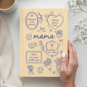 Mama Journal Gift, Custom Mom Keepsake Memory Notebook, Mama Birthday Gift, Personalized Journal with Kid Names for Mom