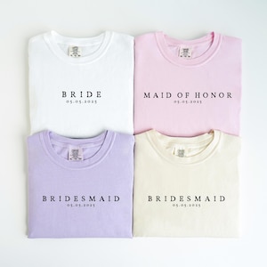 Bride Bridesmaid Comfort Colors® Shirt, Bridal Party Shirts, Bridesmaid Maid of Honor Proposal, Bachelorette Party Shirt, Custom Wedding Day