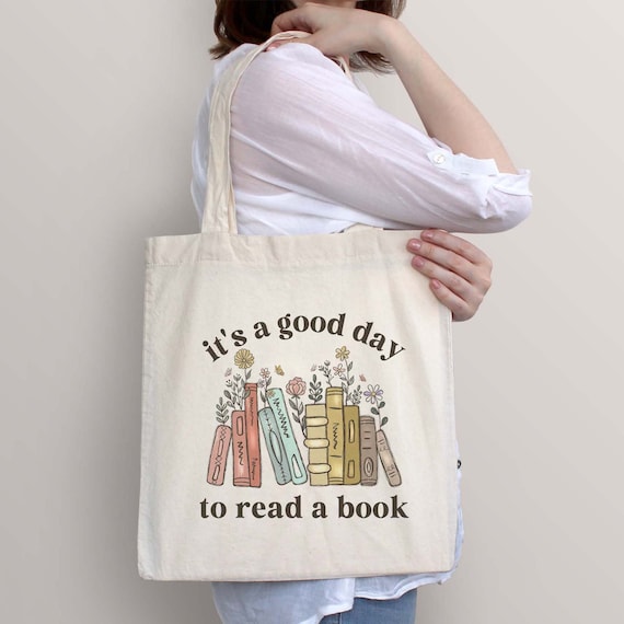 Bookish Bag, Books Tote Bag, Library Bag, Librarian Gifts, Book Lover Bag, Reading Teacher Gift, Bookworm Bag, Its a Good Day to Read a Book