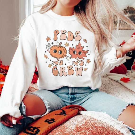 PEDS Crew Fall Sweatshirt, Pediatric Fall Nurse Shirt, Thanksgiving Nurse Medical Sweater, Thankful PEDS Nurse Shirt, Pediatric Thanksgiving