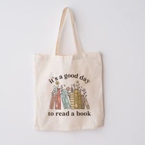 Bookish Bag, Books Tote Bag, Library Bag, Librarian Gifts, Book Lover Bag, Reading Teacher Gift, Bookworm Bag, Its a Good Day to Read a Book
