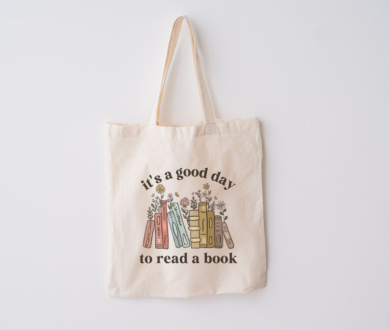 Bookish Bag, Books Tote Bag, Library Bag, Librarian Gifts, Book Lover Bag, Reading Teacher Gift, Bookworm Bag, Its a Good Day to Read a Book