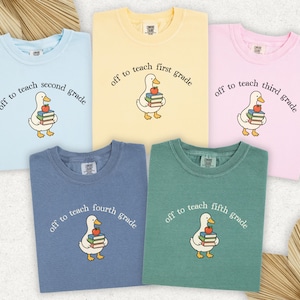 Camisetas para equipos de profesores, Camiseta Comfort Colors para la vuelta al cole, Camisetas para equipos por nivel de grado, Regalo para profesores, Primero, Segundo, Tercero, Cuarto, Quinto grado