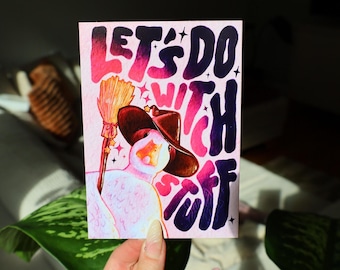 Halloween Postcard • Witch Duck Design • A6 • Glossy