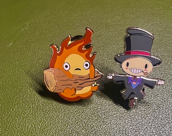 Calcifer and Turnip Head Enamel Pin