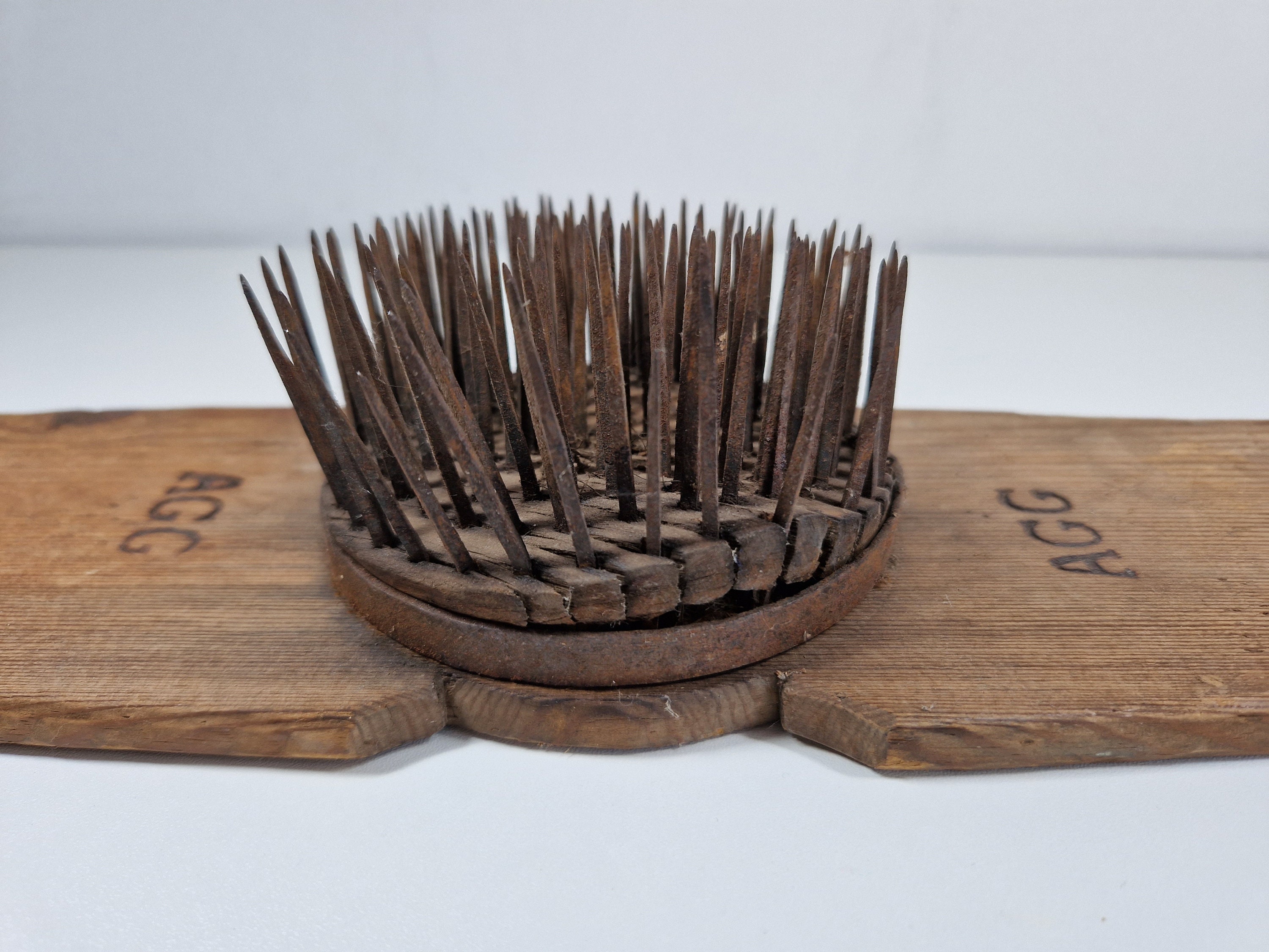 Antique Swedish Wooden Wool Comb for Two Hands, Flax Hackle, Large Old ...