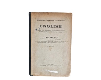 Ein moderner und kompletter Englischkurs von Cyril Miller 1940, Valters & Rapa Ltd Englisch Kursbuch, Sammlerbuch, englisches Buch lernen