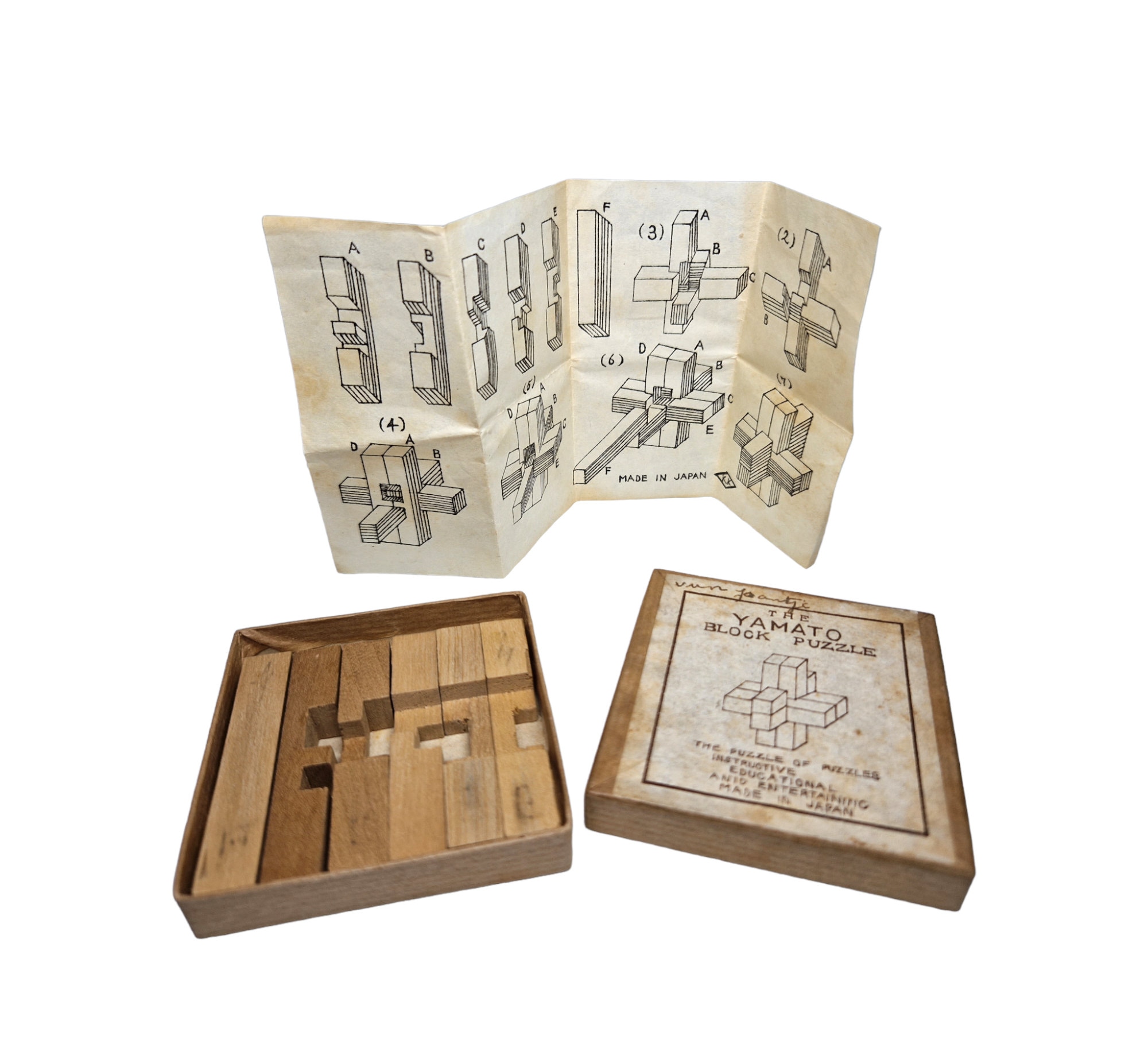 The Yamato Block Puzzle, Small Wood Puzzle, Wooden Japanese Puzzle