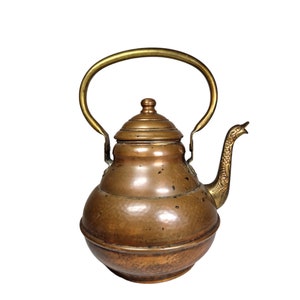 Copper tea kettle vintage, Vintage copper Kettle, Belgium Teapot, Vintage style teapot, Antique Hammered