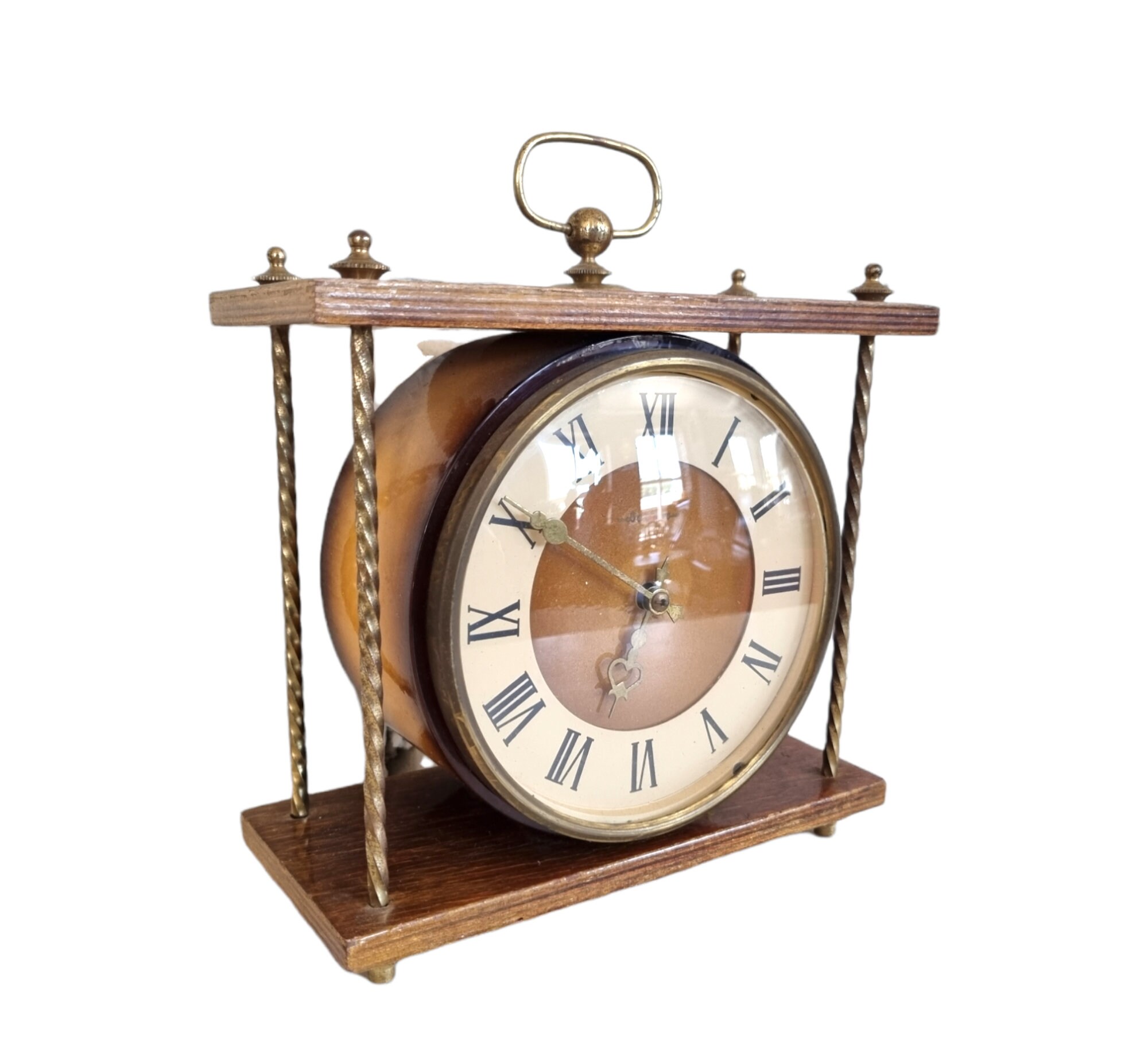 Wekity Vintage Desk Clock Table On Stand Rustic Mantel Clocks For