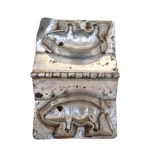 Antique chocolate press. Chocolate mold, ANTON REICHE -Dresden Germany Pig CHOCOLATE Mold, fat piggy