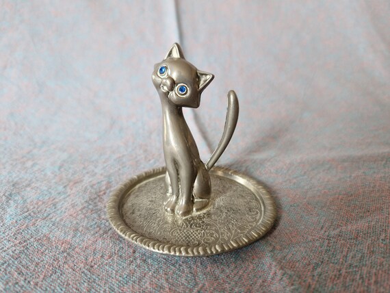 Silver cat deals ring holder
